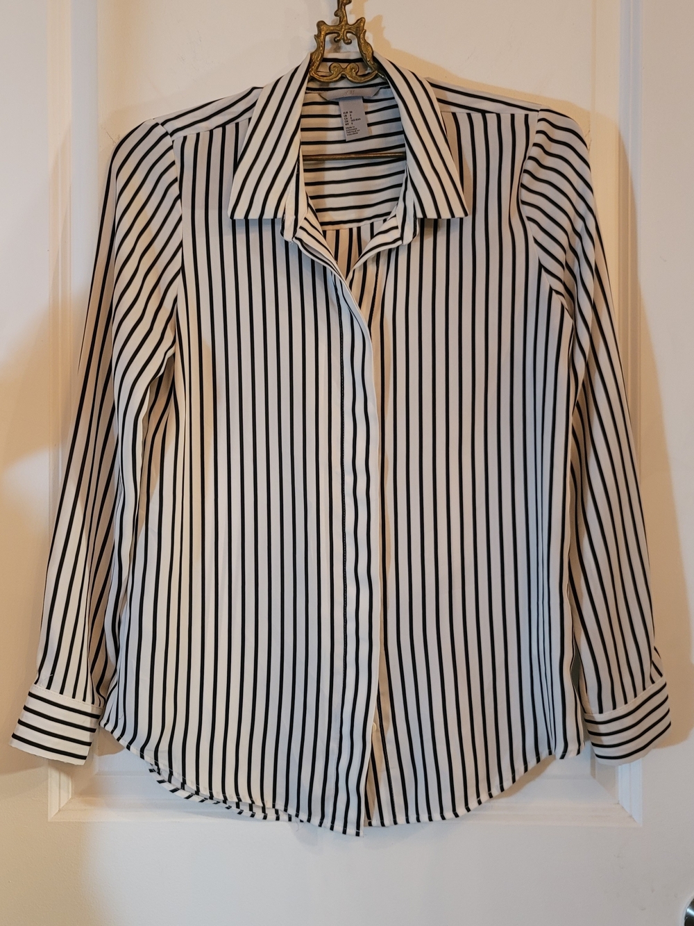 Black and White Stripe Button-Down